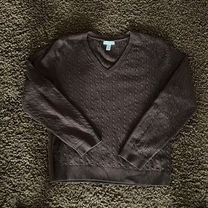Ladies brown crew neck sweater, size L